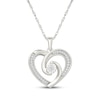 Thumbnail Image 1 of Diamond Swirling Heart Necklace 1/8 ct tw Sterling Silver 18"