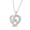 Thumbnail Image 2 of Diamond Swirling Heart Necklace 1/8 ct tw Sterling Silver 18"