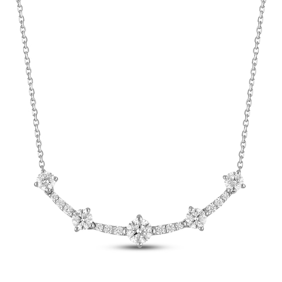 Milestones Lab-Grown Diamond Station Necklace ct tw 10K White Gold 18