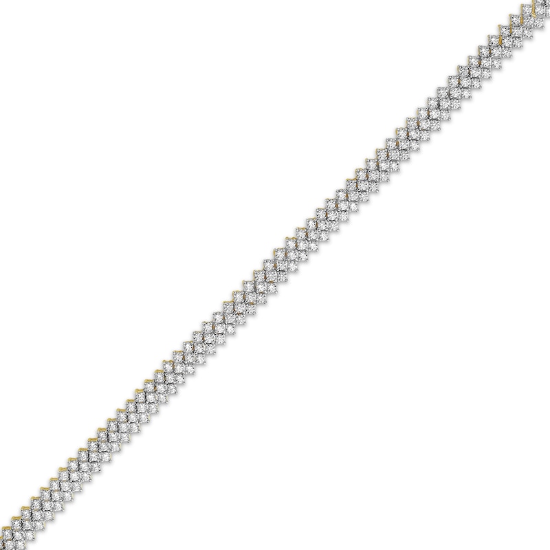 Main Image 2 of Diamond Three-Row Bracelet 5 ct tw 14K Yellow Gold 7"
