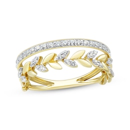 Round-Cut Diamond Stack-Look Ring 1/4 ct tw 10K Yellow Gold