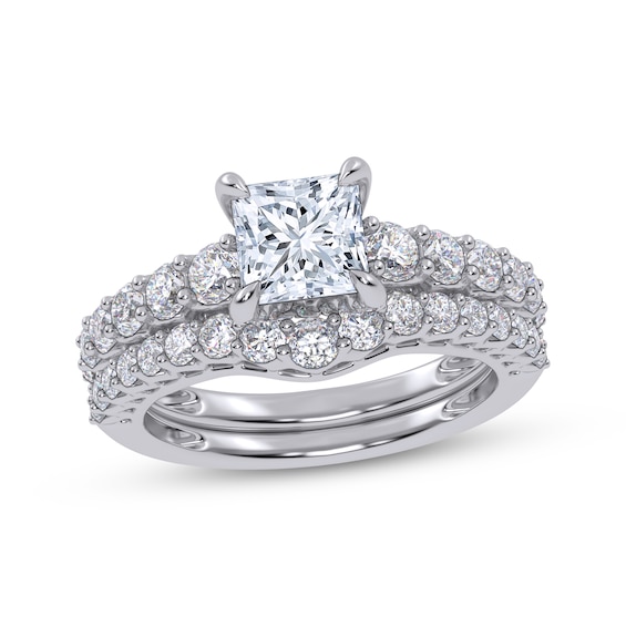 Adore Lab-Grown Diamonds Certified Princess-Cut Bridal Set 2 ct tw 14K White Gold