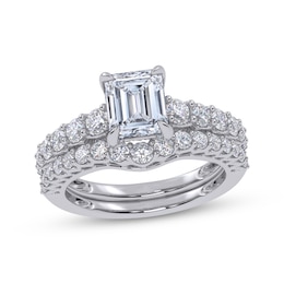 Adore Lab-Grown Diamonds Certified Emerald-Cut Bridal Set 2 ct tw 14K White Gold
