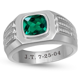 Diamond and Gemstone Men's Ring