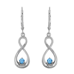 Birthstone Couple's Infinity Earrings