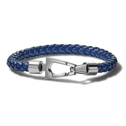 Bulova Braided Leather Bracelet Blue 9&quot;