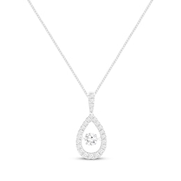 Unstoppable Love Lab-Created Diamond Teardrop Necklace 1-1/2 ct tw 14K White Gold 19”