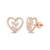 Thumbnail Image 1 of Diamond Heart Branch Earrings 1/10 ct tw 10K Rose Gold