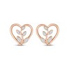 Thumbnail Image 2 of Diamond Heart Branch Earrings 1/10 ct tw 10K Rose Gold