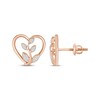 Thumbnail Image 3 of Diamond Heart Branch Earrings 1/10 ct tw 10K Rose Gold