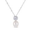 Thumbnail Image 2 of Cultured Pearl & White Lab-Created Sapphire Gift Set Sterling Silver