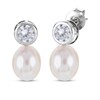 Thumbnail Image 3 of Cultured Pearl & White Lab-Created Sapphire Gift Set Sterling Silver