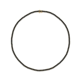 Men's Black Diamond Tennis Necklace 5 ct tw 10K Yellow Gold 20"