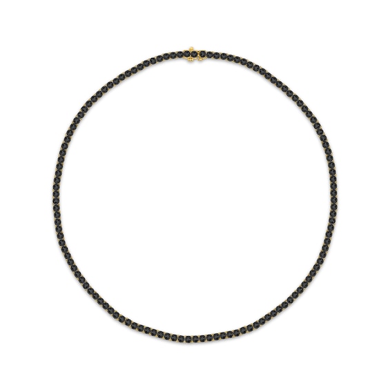 Men's Black Diamond Tennis Necklace 5 ct tw 10K Yellow Gold 20"