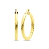 Thumbnail Image 1 of Diamond-Cut Patterned Round Hoop Earrings 25mm 10K Yellow Gold