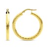 Thumbnail Image 3 of Diamond-Cut Patterned Round Hoop Earrings 25mm 10K Yellow Gold