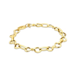 Polished Hollow Infinity Twist Link Bracelet 10K Yellow Gold 7.75”