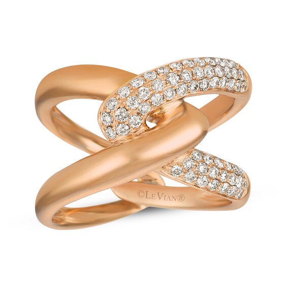 Le Vian Diamond Twist Link Ring 3/4 ct tw 14K Strawberry Gold