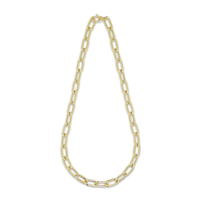 Main Image 2 of Paperclip Chain Necklace Hollow 10K Yellow Gold 18"