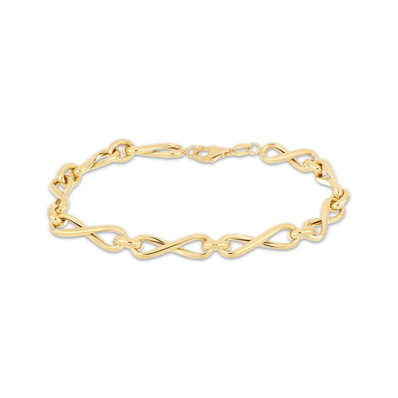 Main Image 1 of Infinity Twist Bracelet Hollow 10K Yellow Gold 8"