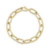 Thumbnail Image 1 of Paperclip Chain Bracelet Hollow 10K Yellow Gold 7.5"