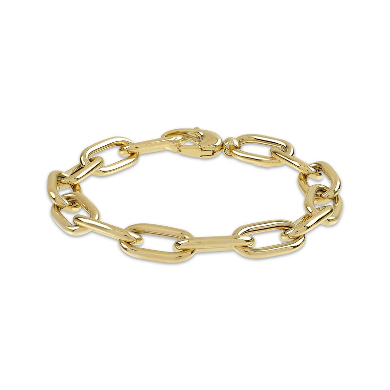 Main Image 2 of Paperclip Chain Bracelet Hollow 10K Yellow Gold 7.5"