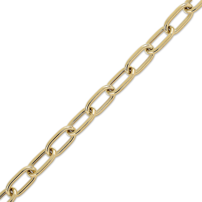 Main Image 3 of Paperclip Chain Bracelet Hollow 10K Yellow Gold 7.5"