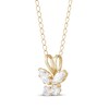 Thumbnail Image 2 of Children's Cubic Zirconia Butterfly Necklace 14K Yellow Gold 13"
