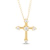 Thumbnail Image 1 of Children's Cubic Zirconia Cross Necklace 14K Yellow Gold 13"