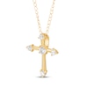 Thumbnail Image 3 of Children's Cubic Zirconia Cross Necklace 14K Yellow Gold 13"