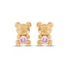 Thumbnail Image 2 of Children's Pink Cubic Zirconia Teddy Bear Stud Earrings 14K Yellow Gold