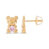 Thumbnail Image 3 of Children's Pink Cubic Zirconia Teddy Bear Stud Earrings 14K Yellow Gold