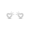 Thumbnail Image 2 of Children's Cubic Zirconia Heart & Crown Stud Earrings Sterling Silver