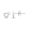 Thumbnail Image 3 of Children's Cubic Zirconia Heart & Crown Stud Earrings Sterling Silver
