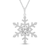 Thumbnail Image 1 of White Lab-Created Sapphire Snowflake Necklace Sterling Silver 18"