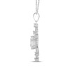 Thumbnail Image 2 of White Lab-Created Sapphire Snowflake Necklace Sterling Silver 18"