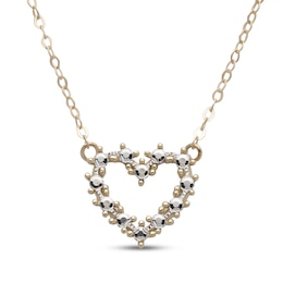 Heart Outline Necklace 10K Two-Tone Gold 18"