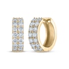 Thumbnail Image 1 of KAY Lab-Grown Diamonds Two-Row Pavé Huggie Hoop Earrings 2 ct tw 10K Yellow Gold