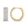 Thumbnail Image 3 of KAY Lab-Grown Diamonds Two-Row Pavé Huggie Hoop Earrings 2 ct tw 10K Yellow Gold