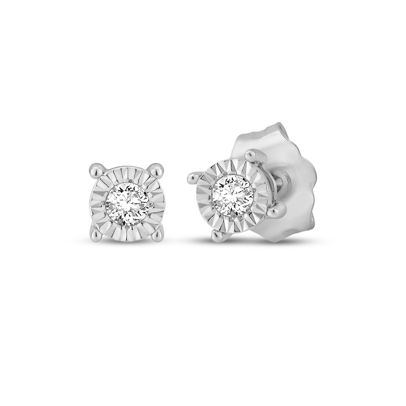 Main Image 3 of Radiant Reflections Round-Cut Diamond Solitaire Gift Set 1/10 ct tw Sterling Silver (J/I3)