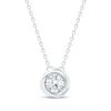 Thumbnail Image 1 of Diamond Solitaire Swirl Frame Necklace 1/3 ct tw 10K White Gold 18" (I/I2)