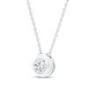 Thumbnail Image 2 of Diamond Solitaire Swirl Frame Necklace 1/3 ct tw 10K White Gold 18" (I/I2)