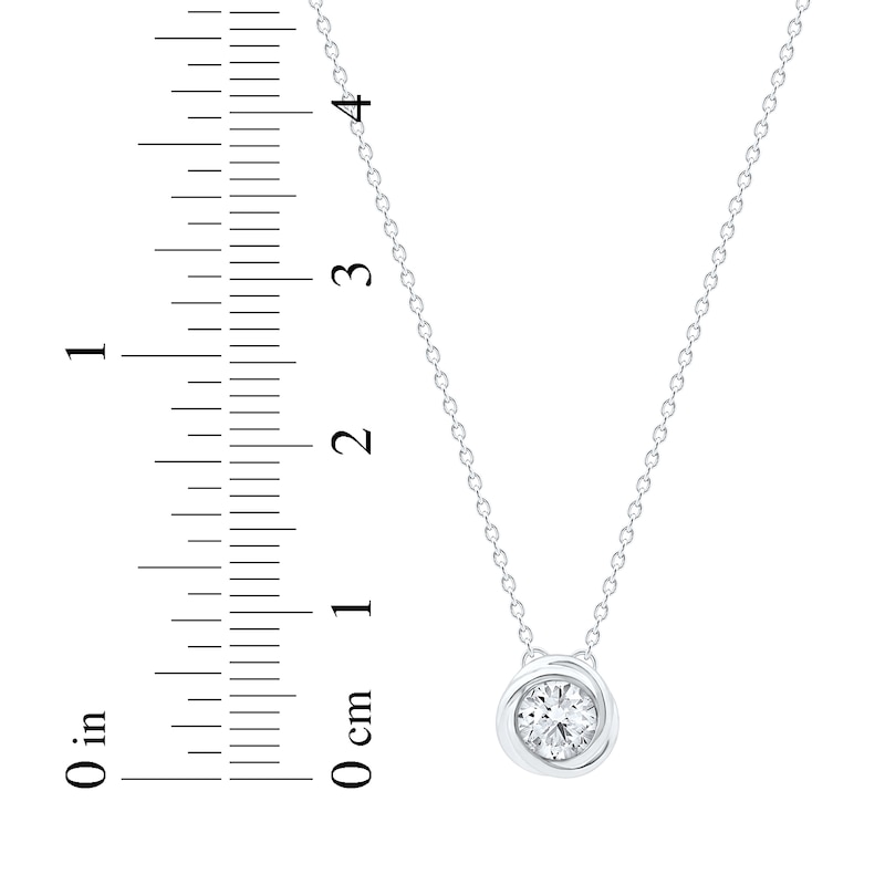 Main Image 5 of Diamond Solitaire Swirl Frame Necklace 1/3 ct tw 10K White Gold 18" (I/I2)