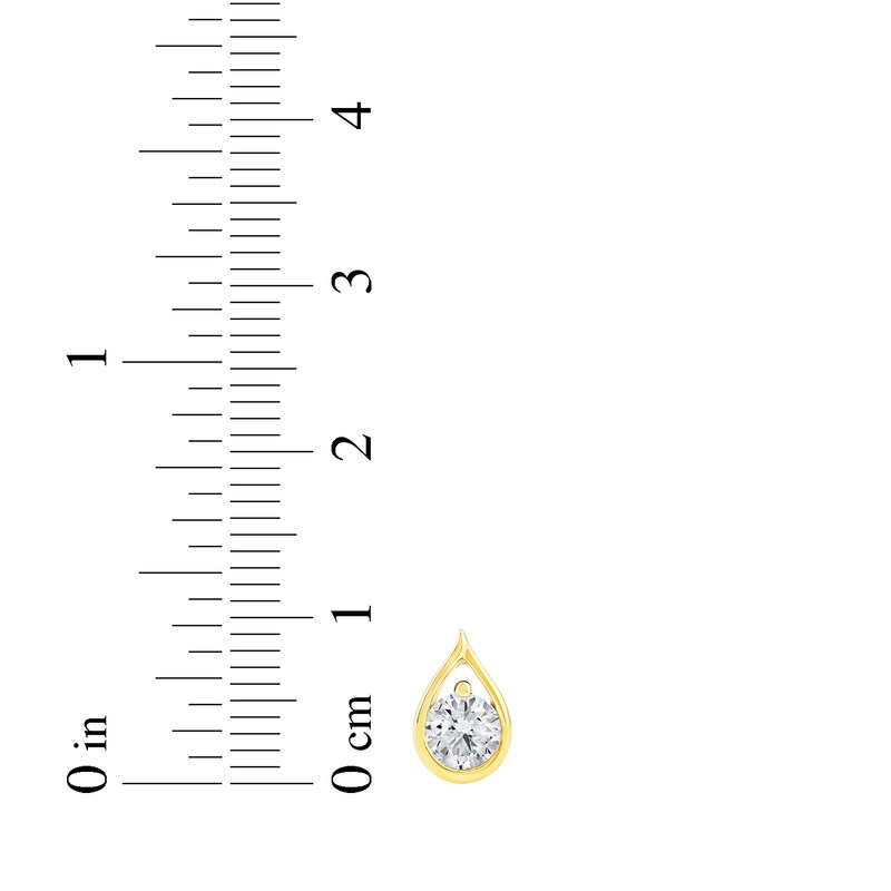 Main Image 5 of Diamond Solitaire Teardrop Frame Earrings 1/2 ct tw 10K Yellow Gold (I/I2)