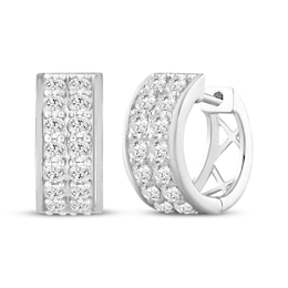 KAY Lab-Grown Diamonds Men's Huggie Hoop Earrings 1 ct tw 10K White Gold