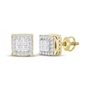 Thumbnail Image 1 of KAY Lab-Grown Diamonds Men's Multi-Stone Square Stud Earrings 1 ct tw 10K Yellow Gold