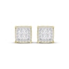 Thumbnail Image 2 of KAY Lab-Grown Diamonds Men's Multi-Stone Square Stud Earrings 1 ct tw 10K Yellow Gold