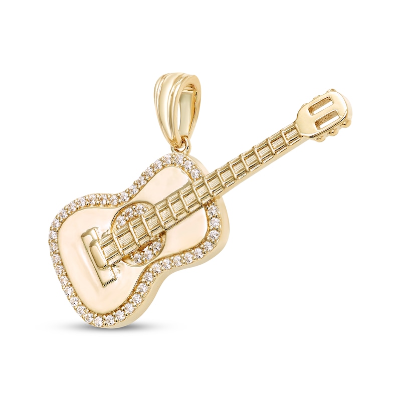 Main Image 2 of Men's Diamond Guitar Charm 1/4 ct tw 10K Yellow Gold