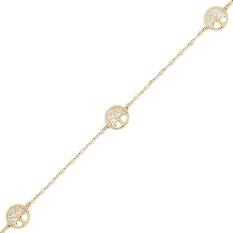 Main Image 2 of Tree of Life Station Bracelet 14K Yellow Gold 7.5"