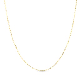 1.7mm Paperclip Chain Necklace Solid 14K Yellow Gold 20"